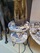 Bijzettafel S/2 Axat Agaat Bruin-zwart