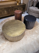 Jenter Copper iron coffeetable ribbed outside rnd