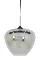 Hanglamp Mayson 1 lamps Mat zwart+Glas smoke