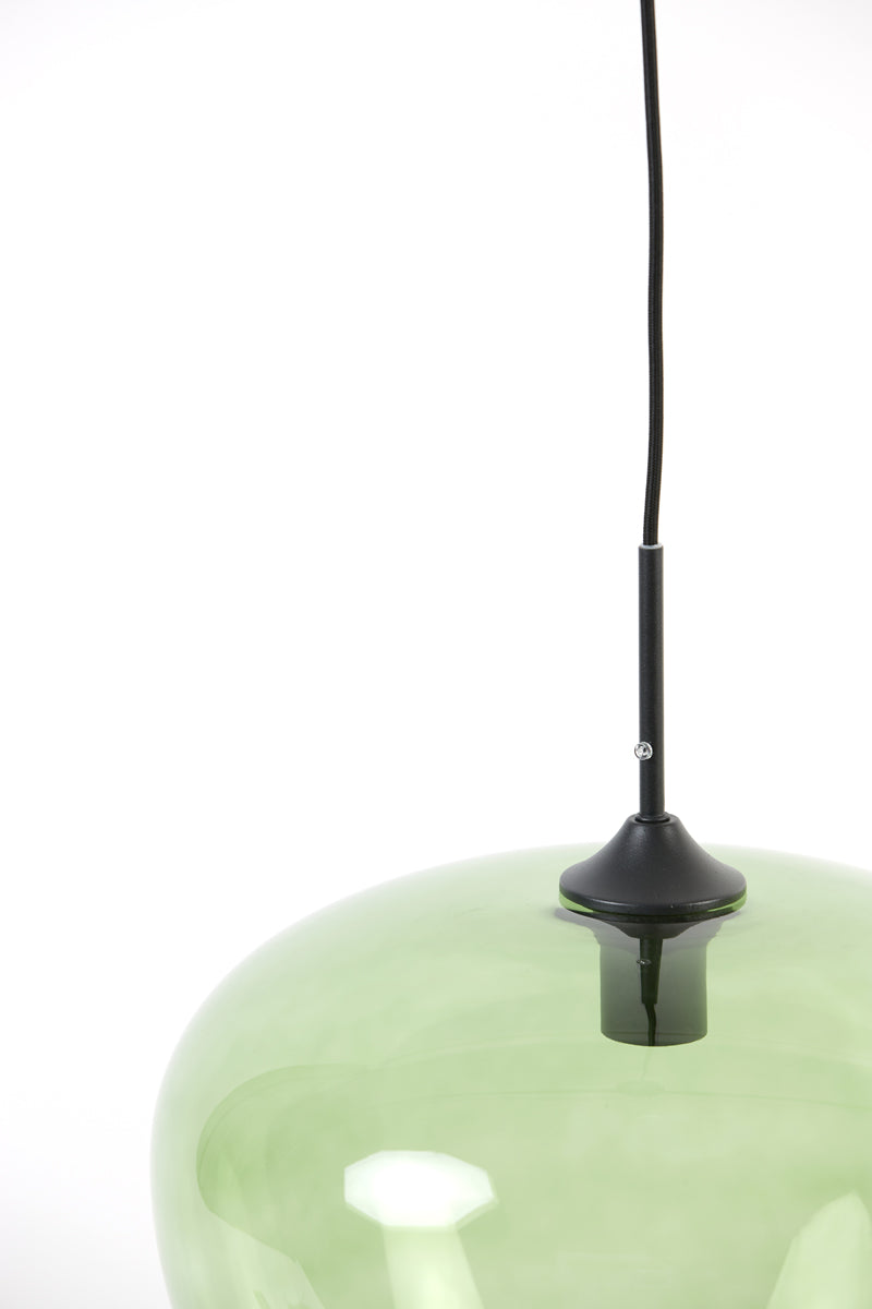 Hanglamp Mayson 1 lamps mat zwart+glas groen