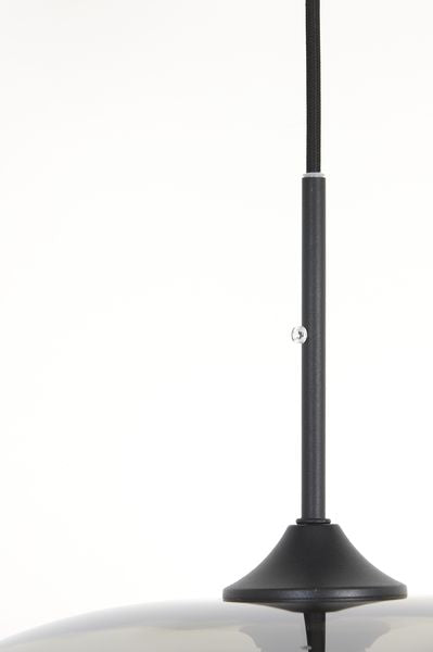 Hanglamp Mayson 10 lamps Mat zwart+Glas smoke Compleet