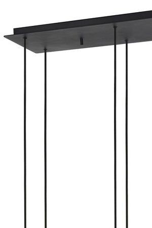 Hanglamp Mayson 10 lamps Mat zwart+Glas smoke Compleet