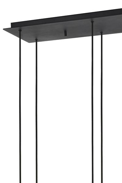 Hanglamp Mayson 10 lamps Mat zwart+Glas smoke Compleet