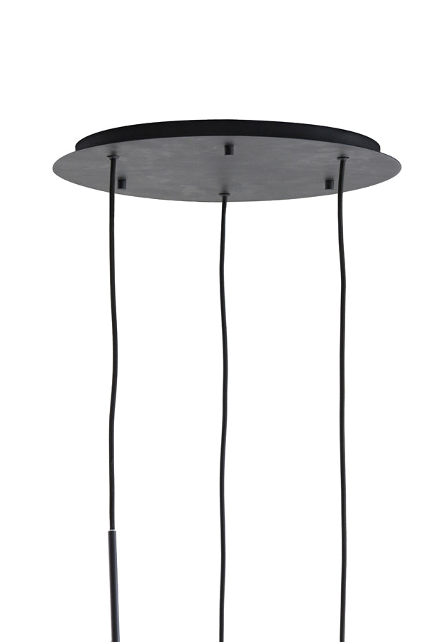 Hanglamp Mayson 3 Lamps  glas bruin-mat zwart