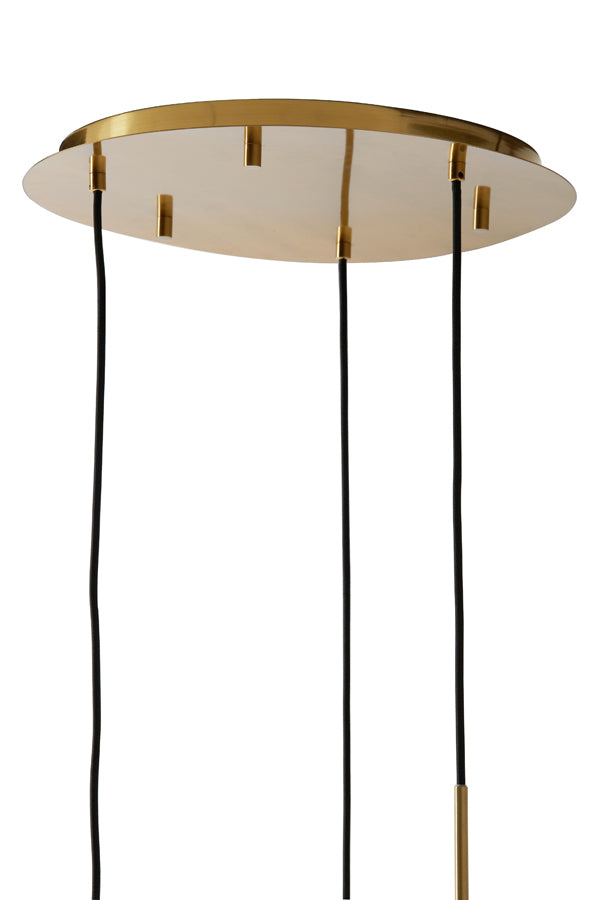 Hanglamp Mayson 3 Lamps glas goud-helder+goud