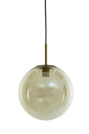 Hanglamp Medina Antiek brons-glas amber