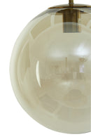 Hanglamp Medina Antiek brons-glas amber