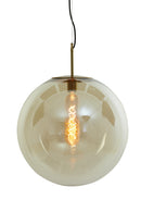Hanglamp Medina Antiek brons-glas amber
