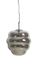 Hanglamp Misty glas smoke+mat zwart