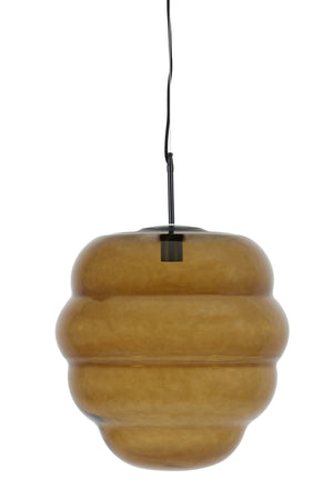 Hanglamp Misty glas bruin+mat zwart