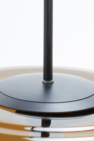 Hanglamp Misty glas bruin+mat zwart