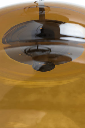 Hanglamp Misty glas bruin+mat zwart