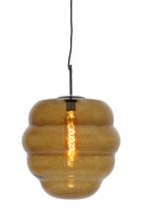 Hanglamp Misty glas bruin+mat zwart