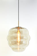 Hanglamp Misty glas amber+goud