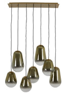Hanglamp 7L Maeve glas goud-helder+goud