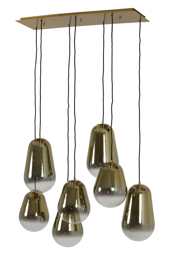 Hanglamp 7L Maeve glas goud-helder+goud
