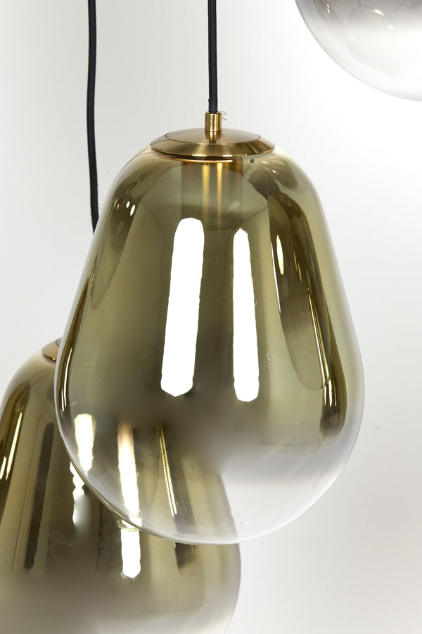 Hanglamp 7L Maeve glas goud-helder+goud