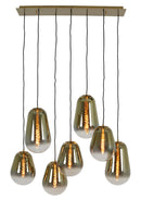 Hanglamp 7L Maeve glas goud-helder+goud