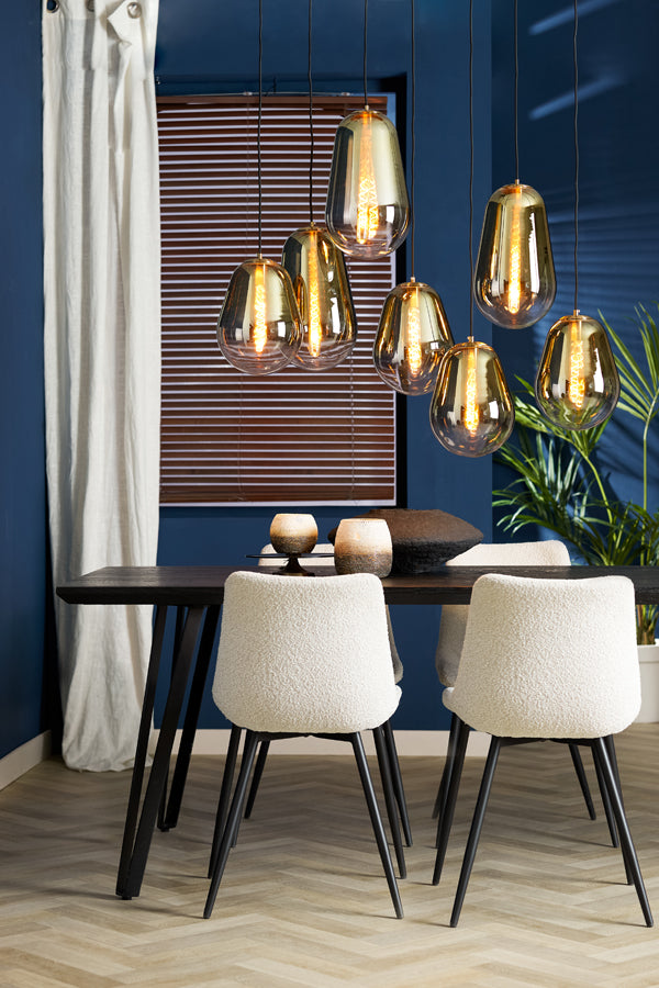 Hanglamp 7L Maeve glas goud-helder+goud