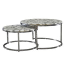 Coffeetable Agate Stone white Set van 2