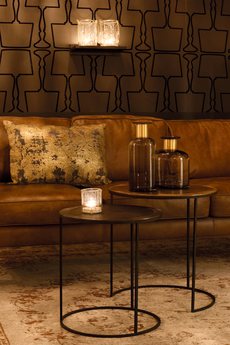 Bijzettafel S/2 TALCA ant koper+brns edge