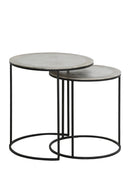 Bijzettafel S/2 Talca ruw nikkel