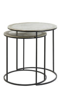 Bijzettafel S/2 Talca ruw nikkel