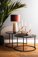 Duarte Set van 2 Glas zwart-mat zwart