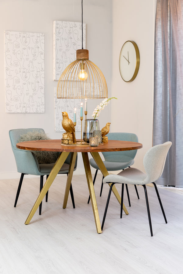 Eettafel Mimoso acacia hout-antiek brons