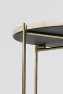 Bijzettafel S/2 Besot marmer bruin-goud