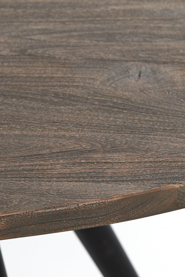 Eettafel TURI acacia hout donker bruin-zwart