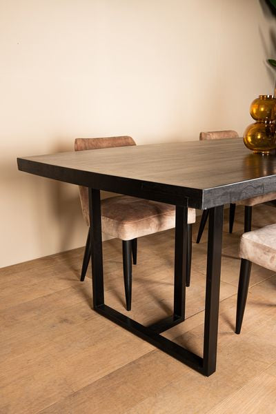 Oakly Table grijs rechthoekig metalen frame