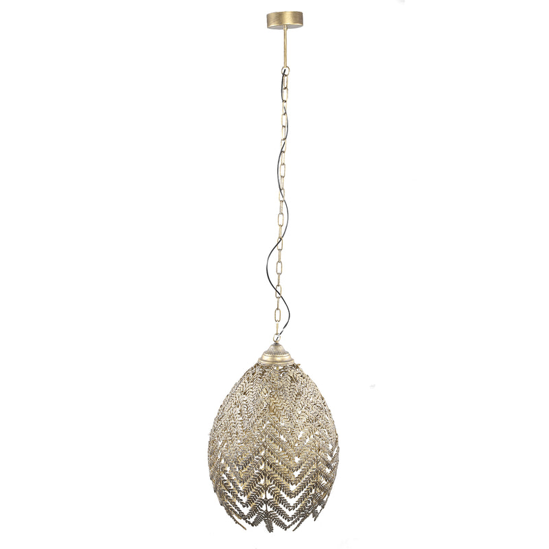 Katie Gold metal hanging lamp with leaves