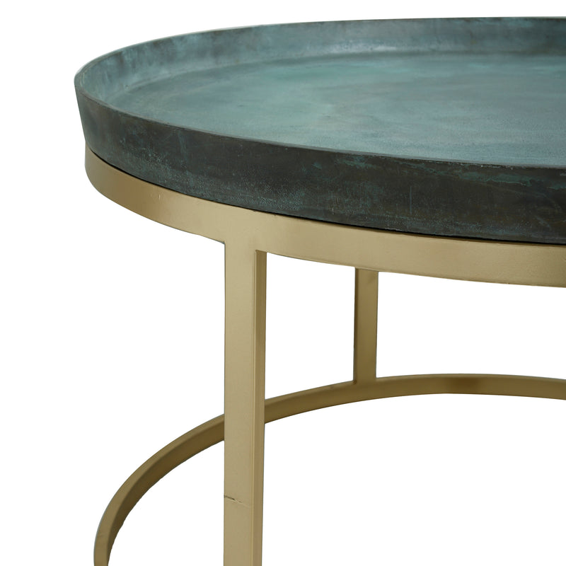 Fenn Gold alu coffee table iron stand round SV3