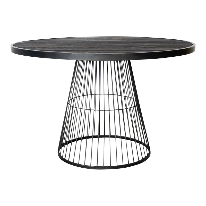 Ginna Black metal coffee table cone foot round
