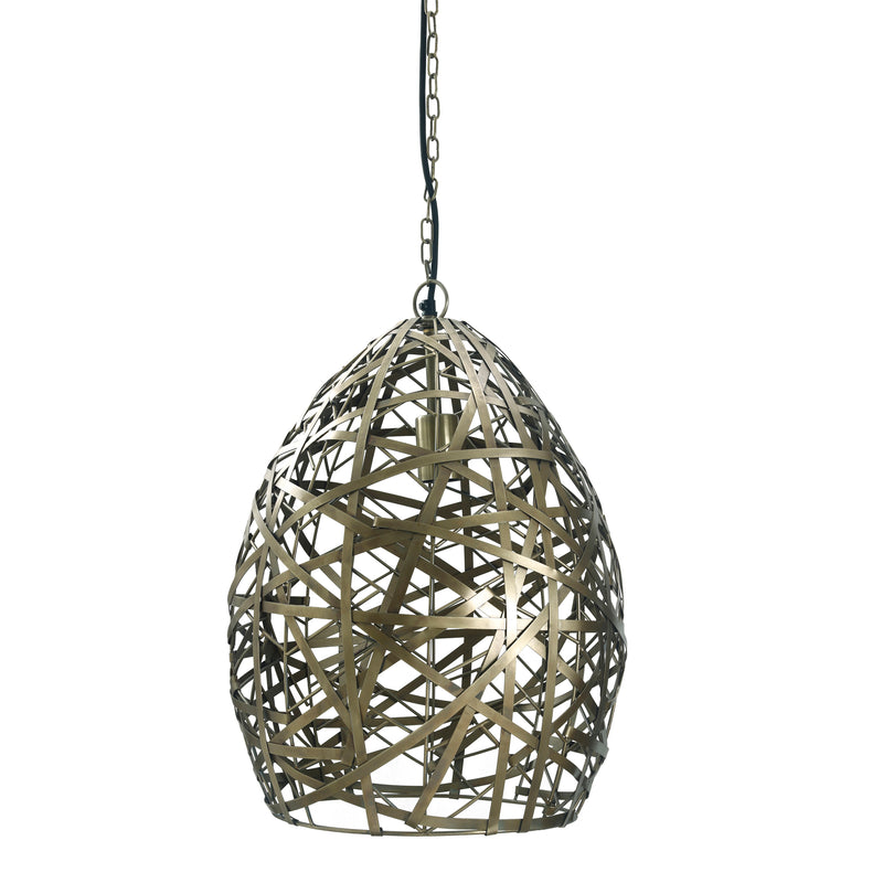 Syna Brass iron hanging lamp egg shape S