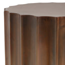 Jenter Copper iron coffeetable ribbed outside rnd