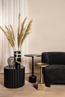 Jenter Black iron coffeetable ribbed outside rnd