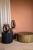 Jenter Black iron coffeetable ribbed outside rnd