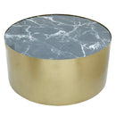Mizza gold iron coffeetable enabel marble print