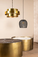 Mizza gold iron coffeetable enabel marble print