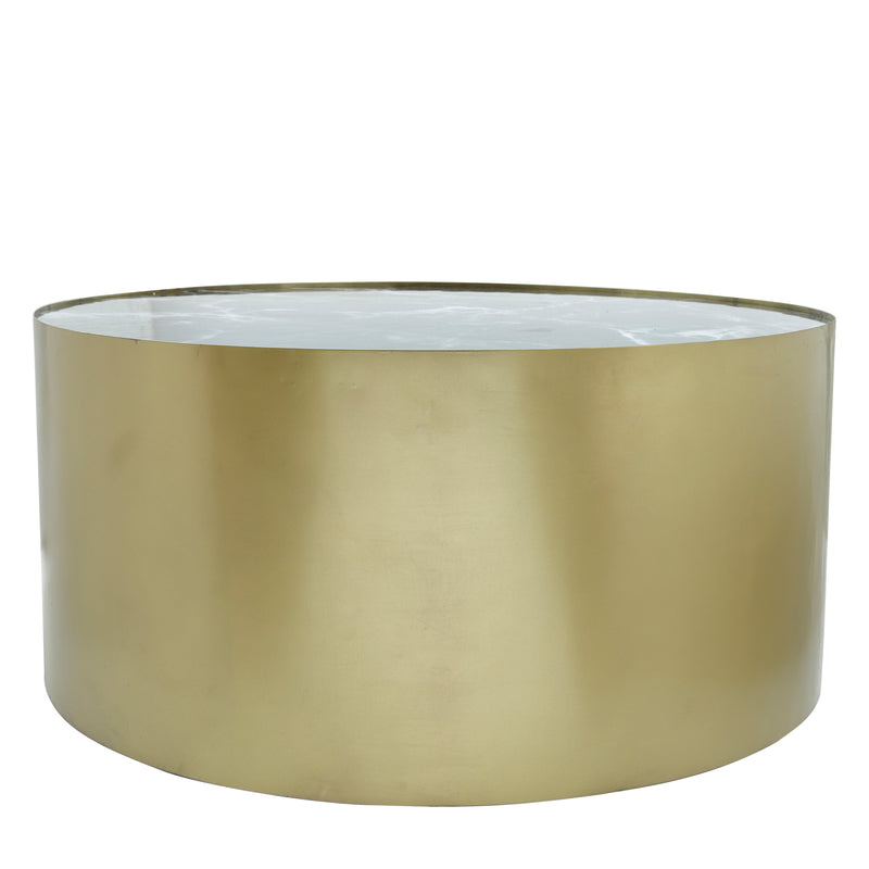 Mizza gold iron coffeetable enabel marble print