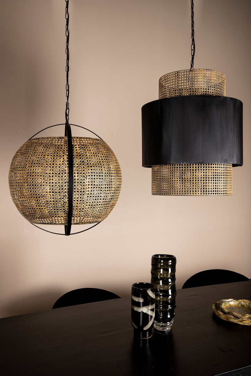 Erdila Black iron hanging lamp double layers round