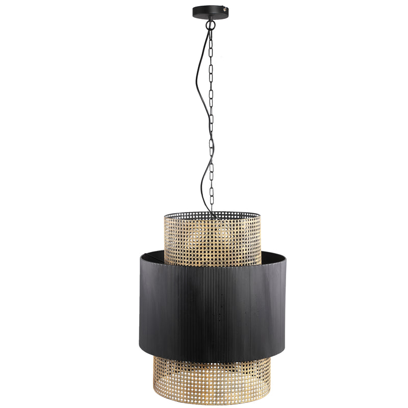 Erdila Black iron hanging lamp double layers round