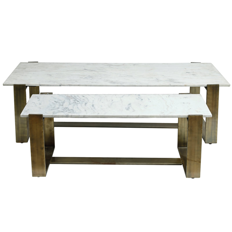 Yenai White marble coffeetable rectangle iron sv2