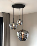 Hanglamp Mayson 1 lamps Mat zwart+Glas smoke