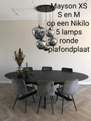 Hanglamp Mayson 1 lamps Mat zwart+Glas smoke