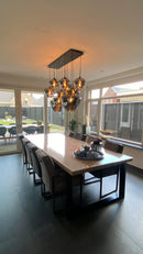 Hanglamp Mayson 10 lamps Mat zwart+Glas smoke Compleet