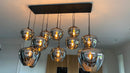 Hanglamp Mayson 10 lamps Mat zwart+Glas smoke Compleet