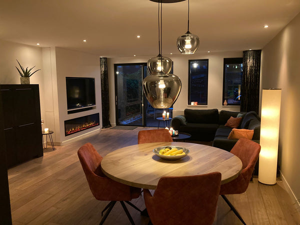 Hanglamp Mayson 1 lamps Mat zwart+Glas smoke